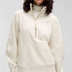 LULULEMON Scuba Oversized Funnel Neck Half Zip. Size M/L in BONE. New with tags